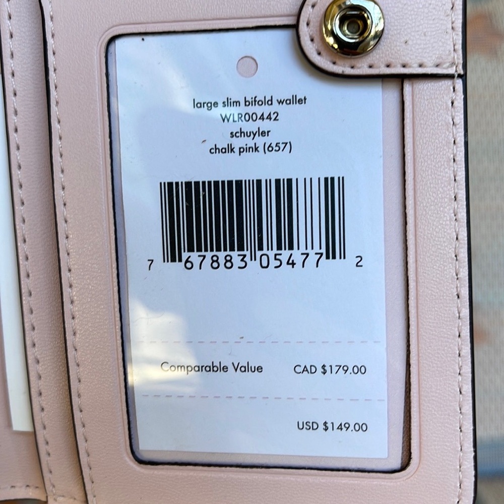Kate Spade Schuyler Large Slim Bifold Wallet Clutch 
Chalk Pink 
NWT - Picture 2 of 16